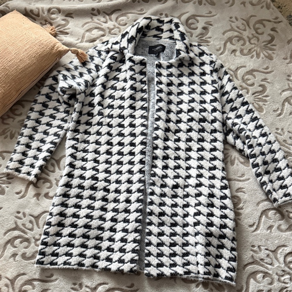 Liverpool Black & White Houndstooth Trench Coat